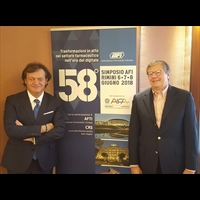Massimo Scaccabarozzi, presidente di Farmindustria, e Giorgio Bruno, vicepresidente AFI, alla conferenza stampa di presentazione dell'edizione 2018 del Simposio AFI